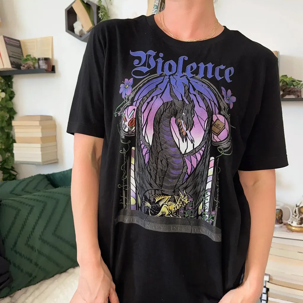 Fourth Wing Merch Violence TShirt Present For Daughter