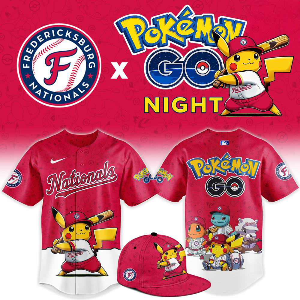 Fredericksburg Nationals x Pokemon GO Night 2026 Baseball Jersey