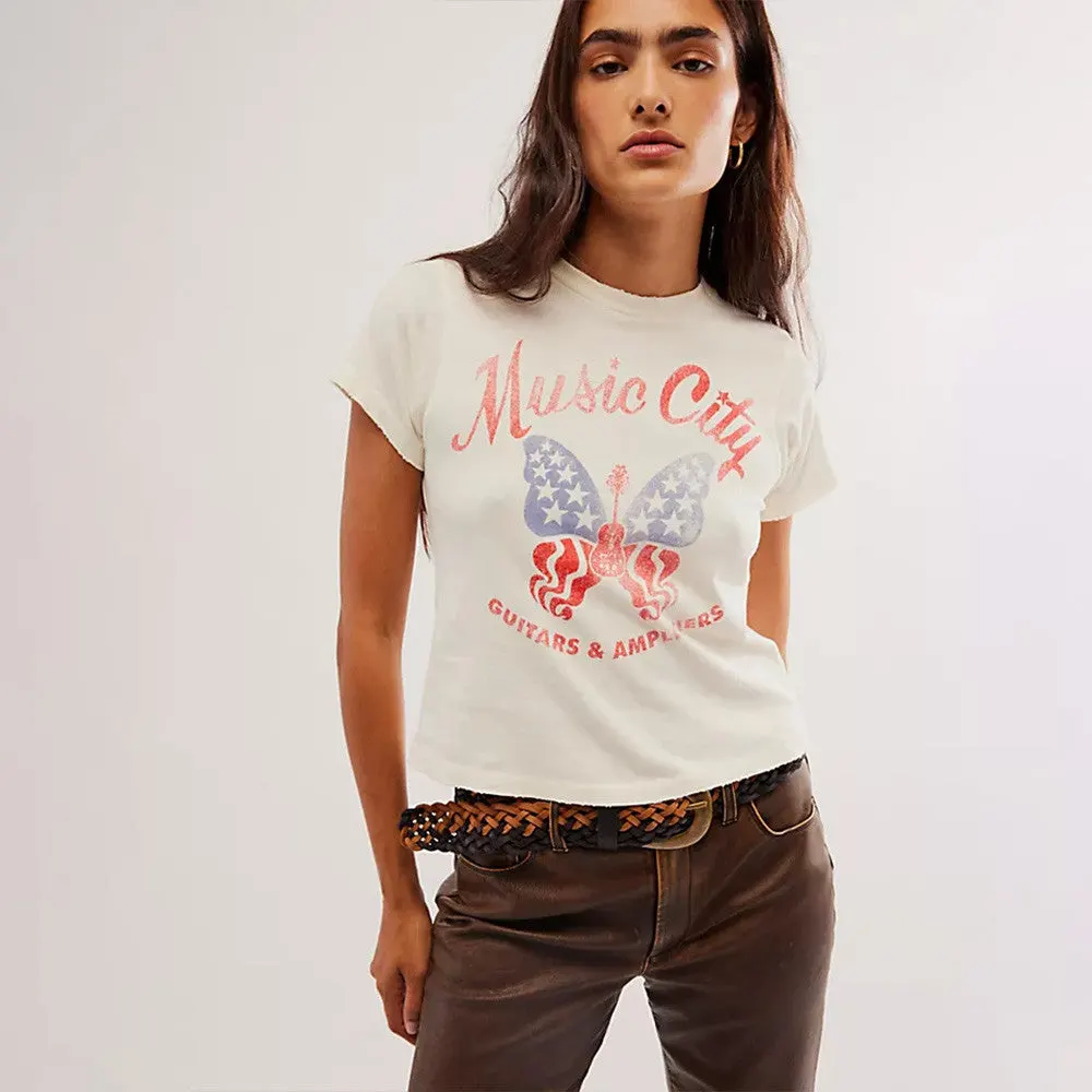 Free People Butterfly Shirt Music City TShirt Gifts For Sister