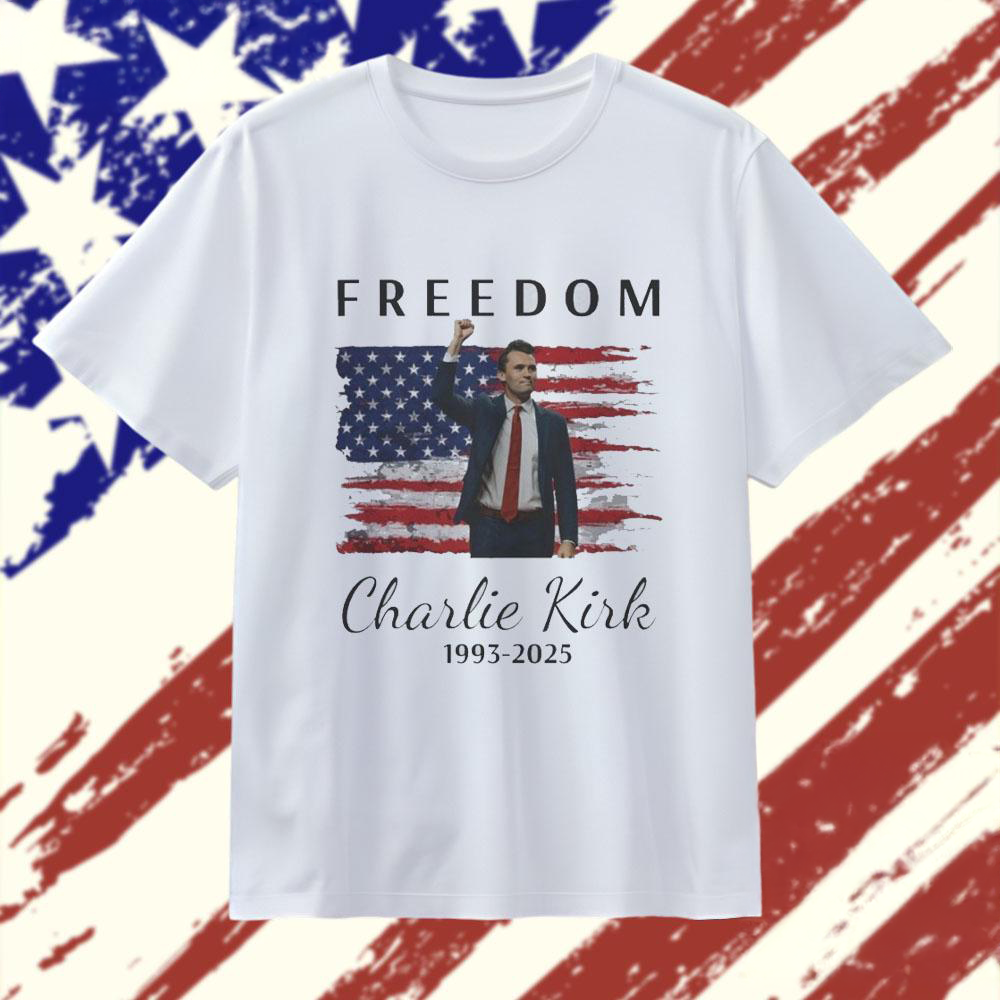 Freedom Charlie Kirk True Patriot 19932025 Rip Memorial American Flag T Shirt