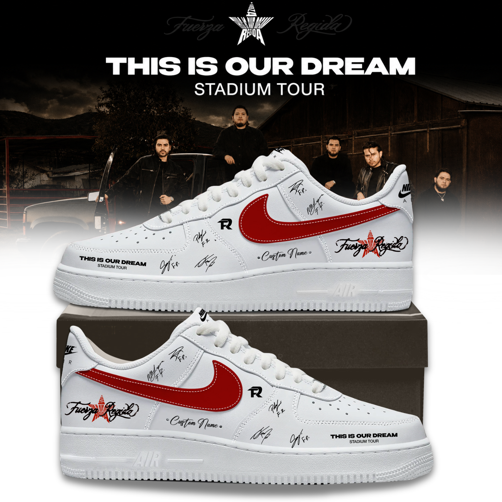 Fuerza Regida This Is Our Dream Stadium Tour 2026 Exclusive Fan Sneakers