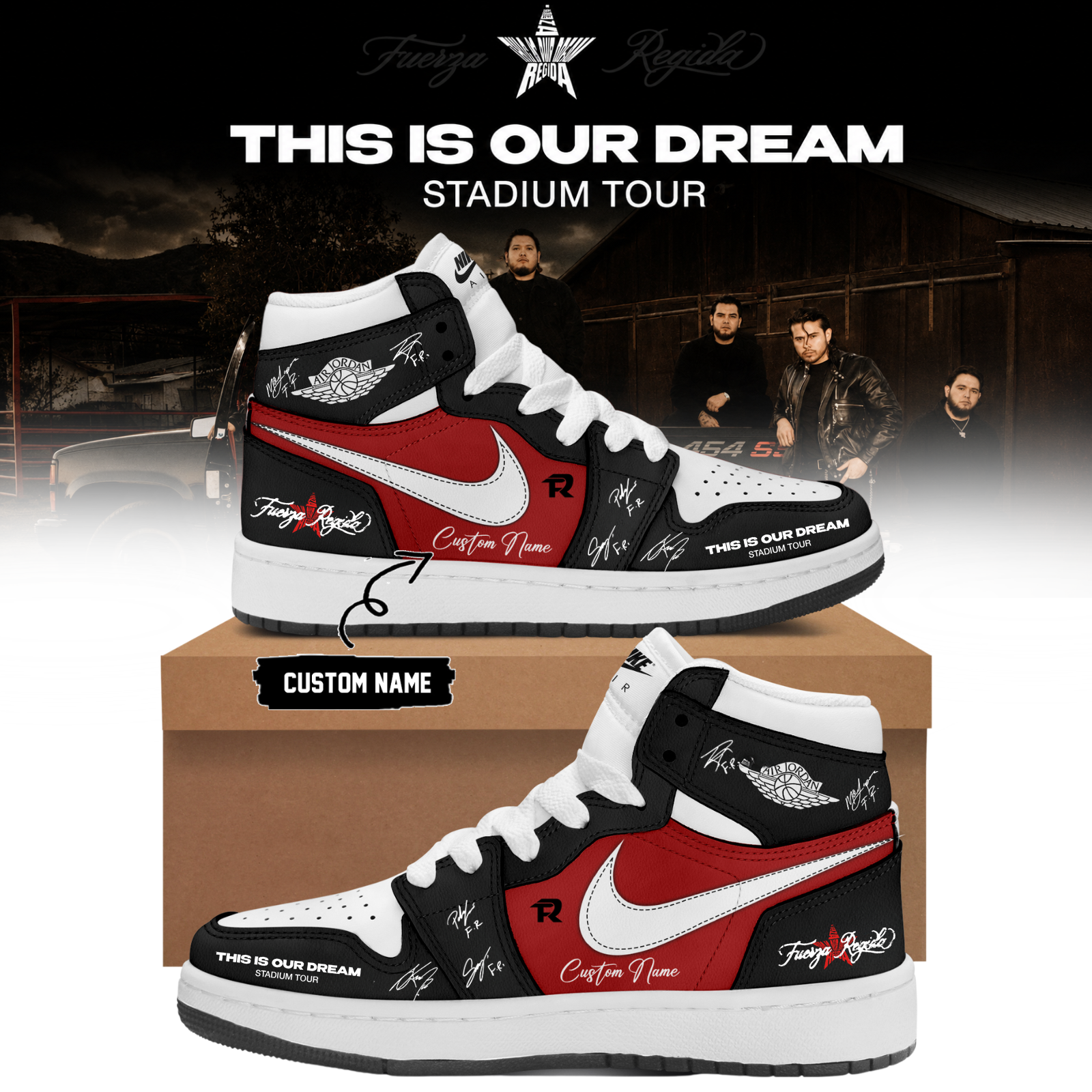 Fuerza Regida This Is Our Dream Stadium Tour 2026 Signature Concert Sneakers