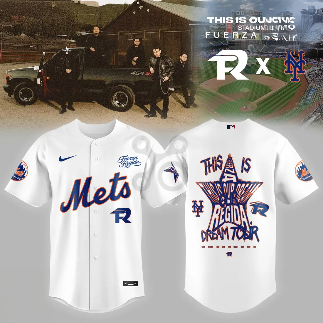 Fuerza Regida x New York Mets Limited Baseball Jersey Fan Collection