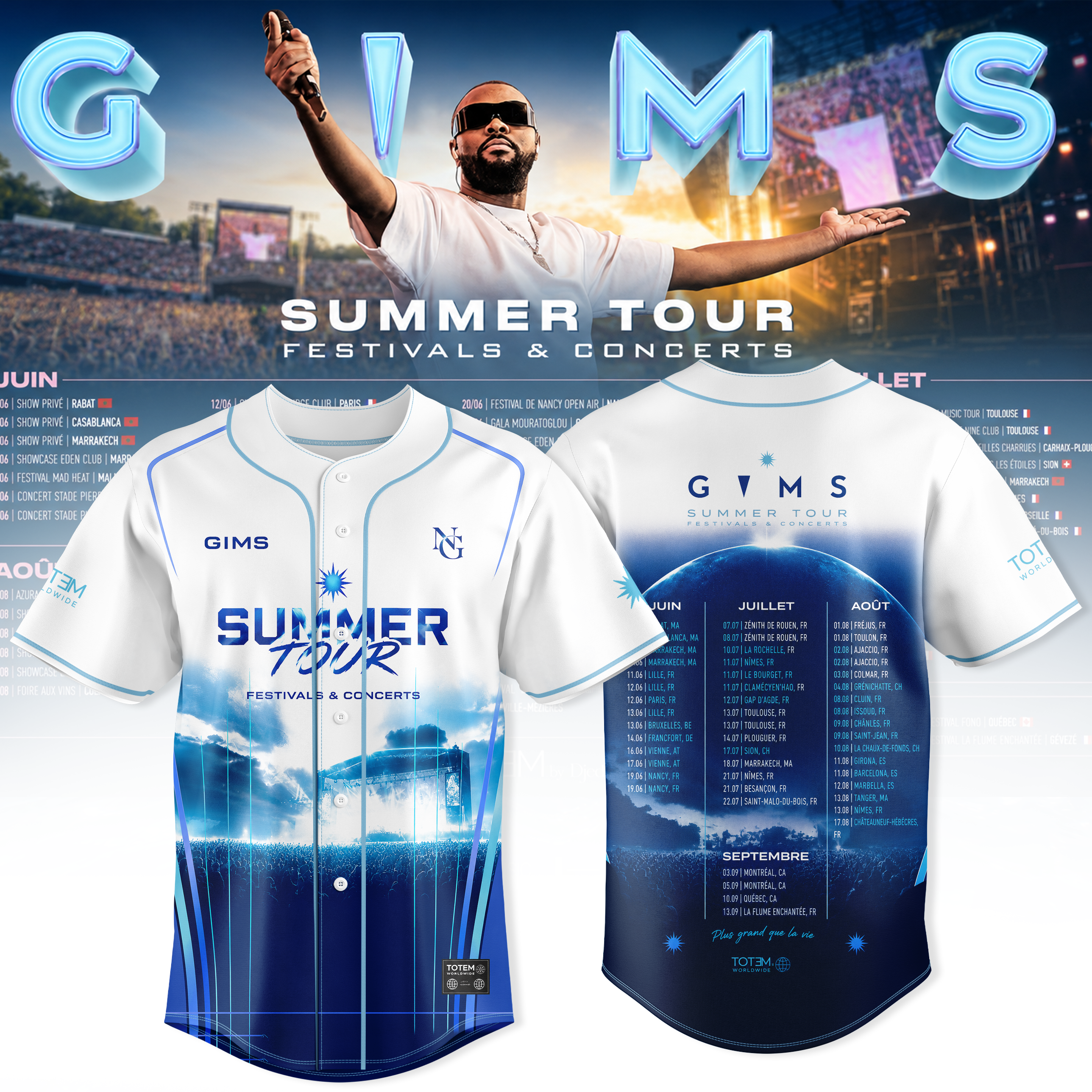 GIMS Summer Tour 2026 Premium Baseball Jersey Collection