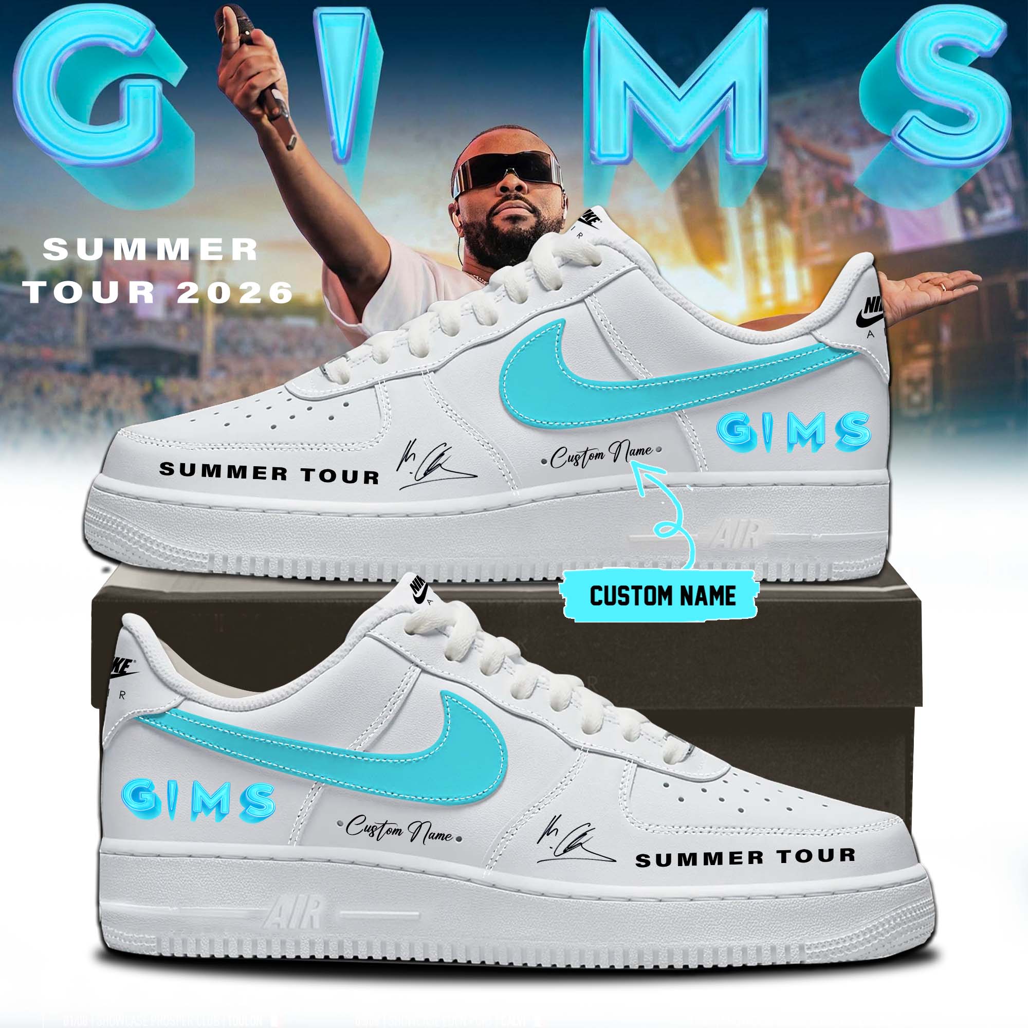 GIMS Summer Tour 2026 Premium Fan Sneakers Music Merchandise