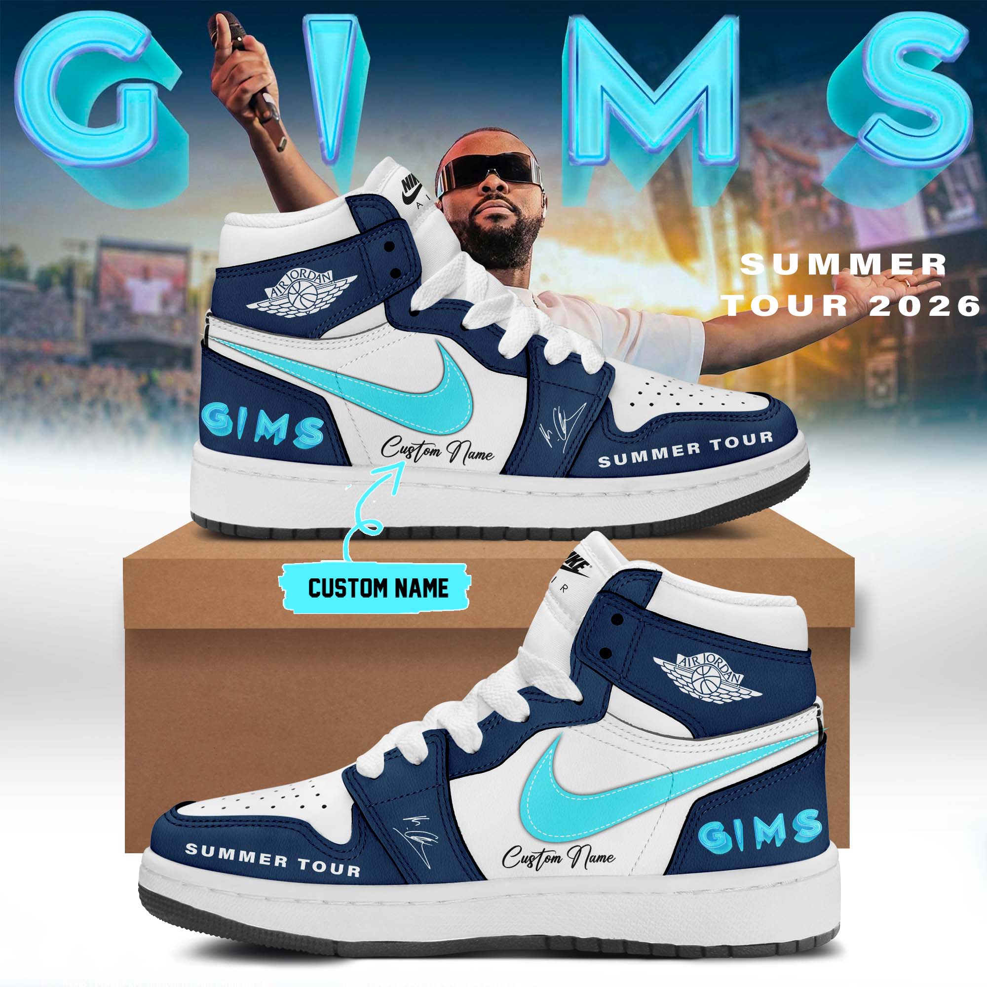 GIMS Summer Tour 2026 Signature High Top Sneakers Limited Edition Music Fan Gift