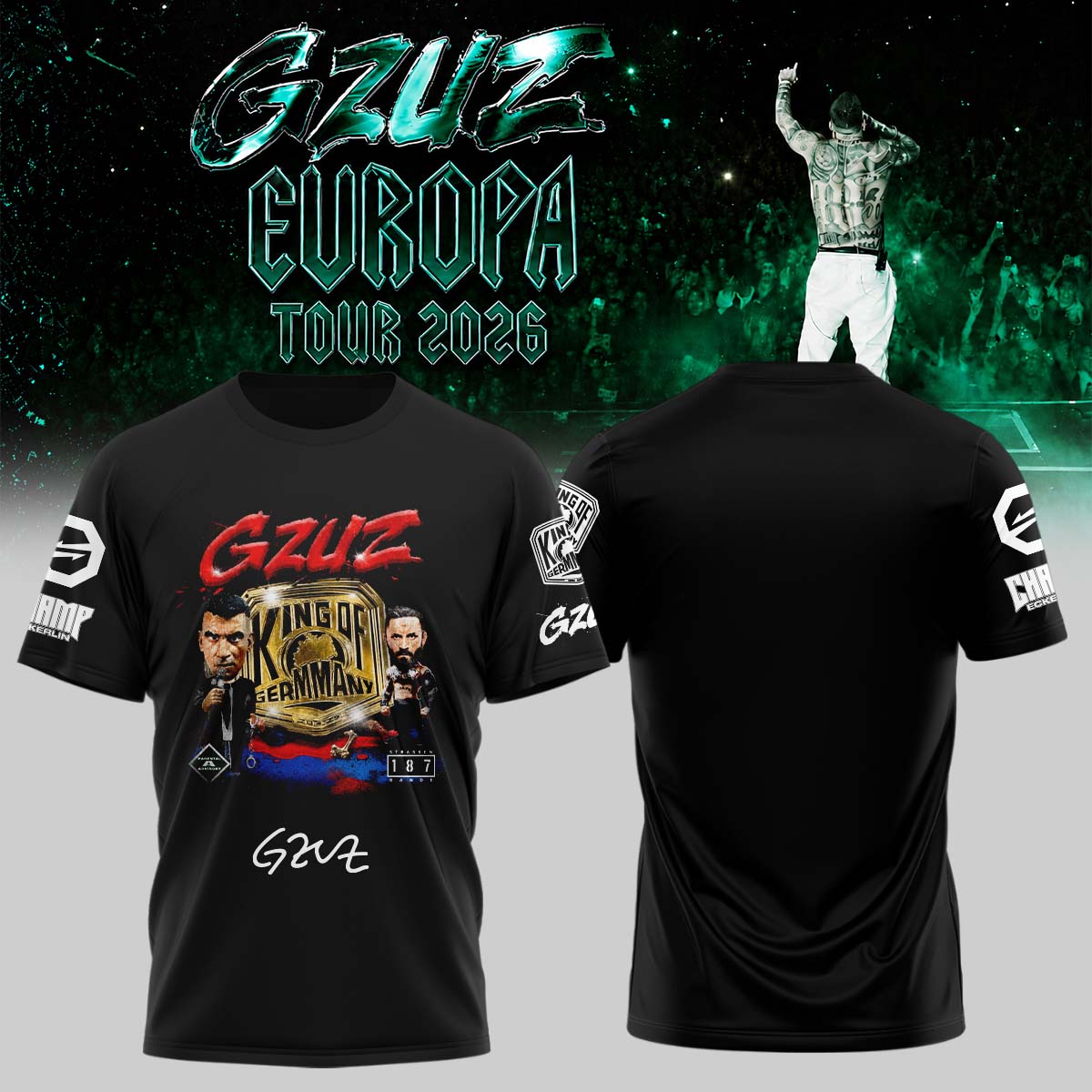 GZUZ Live Europe 2026 Premium Graphic Fan T Shirt