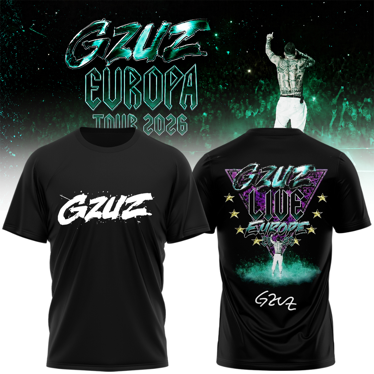 GZUZ Live Europe 2026 Signature Concert Tour T Shirt