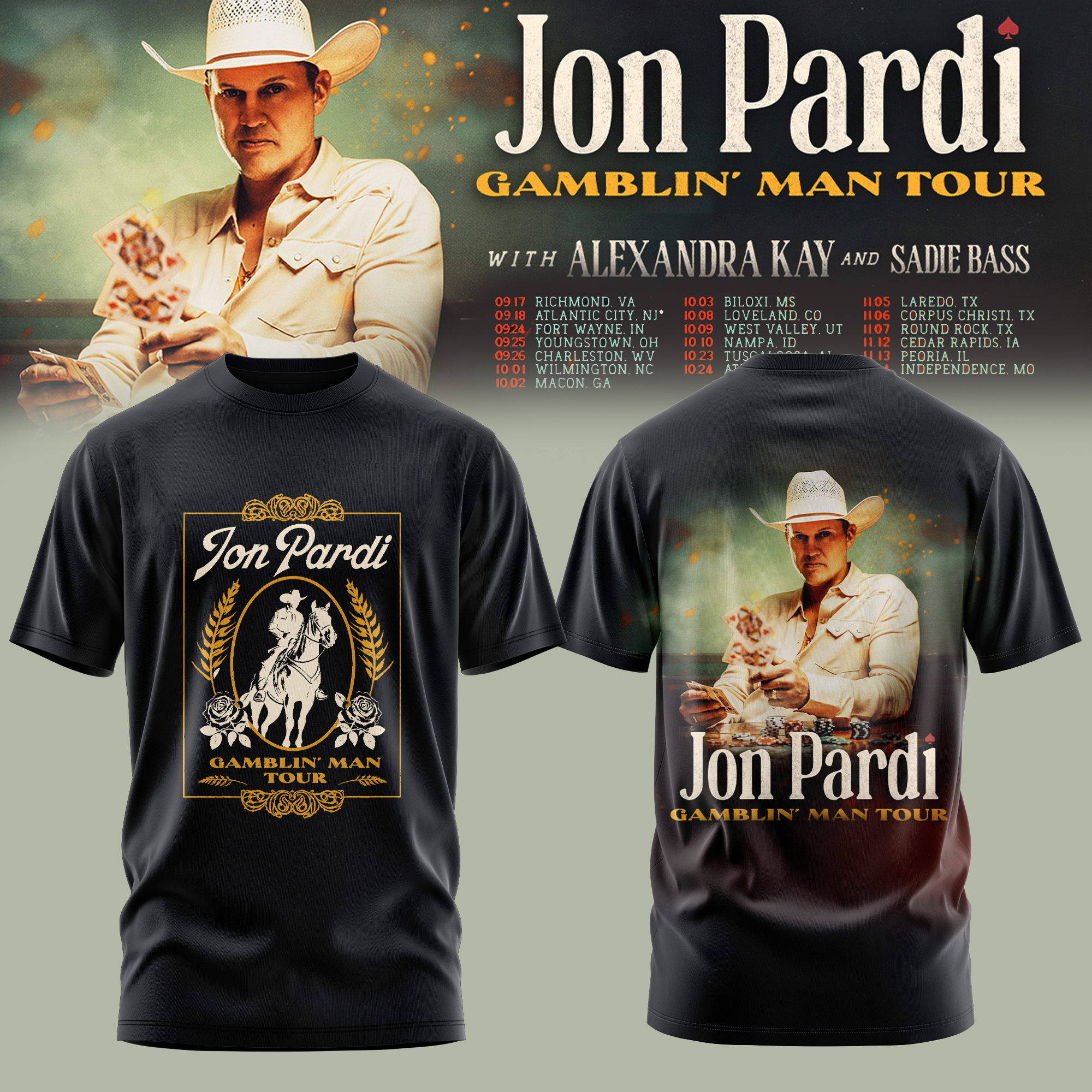 Gamblin Man Tour 2026 Collector Edition Graphic T Shirt
