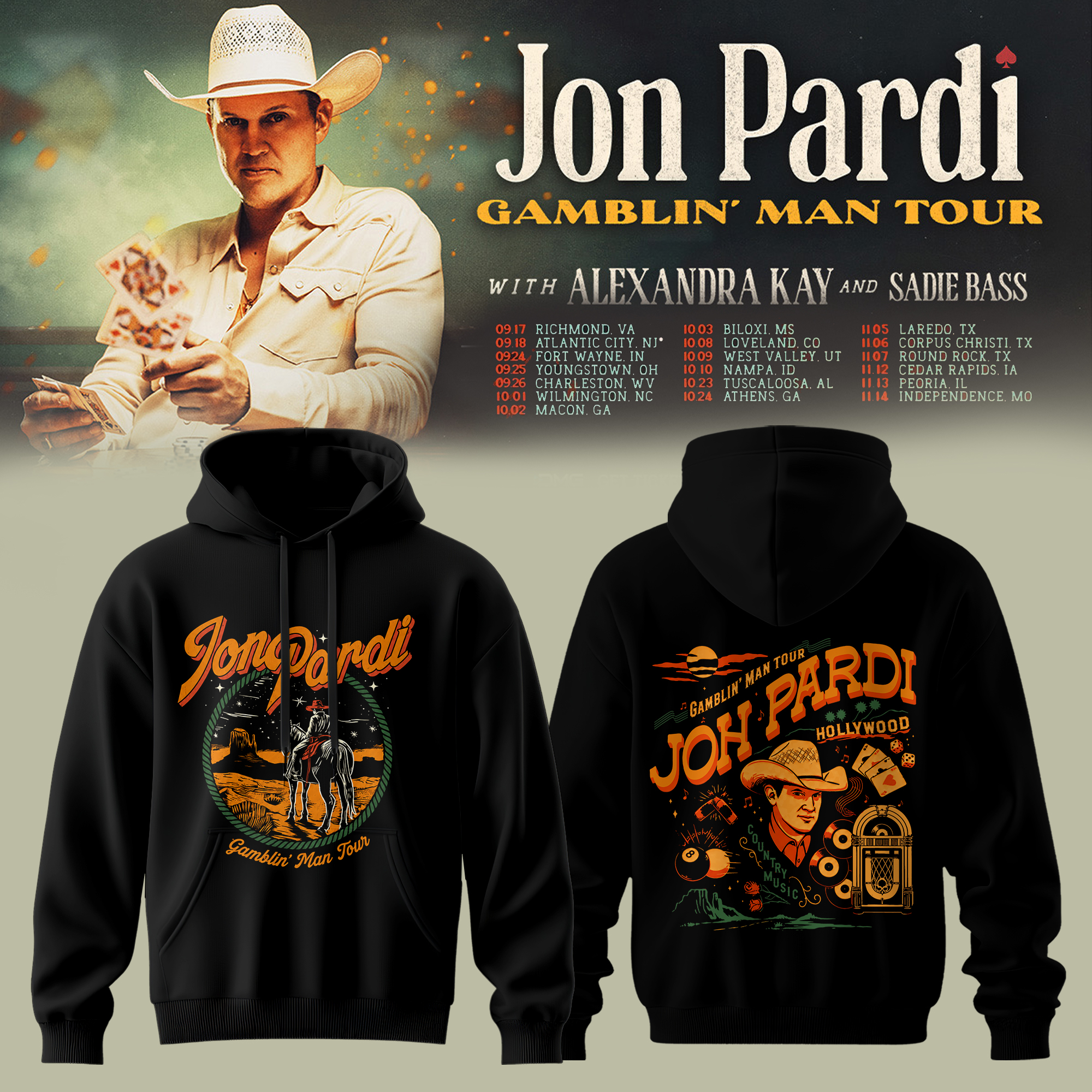 Gamblin Man Tour 2026 Limited Edition Pullover Hoodie