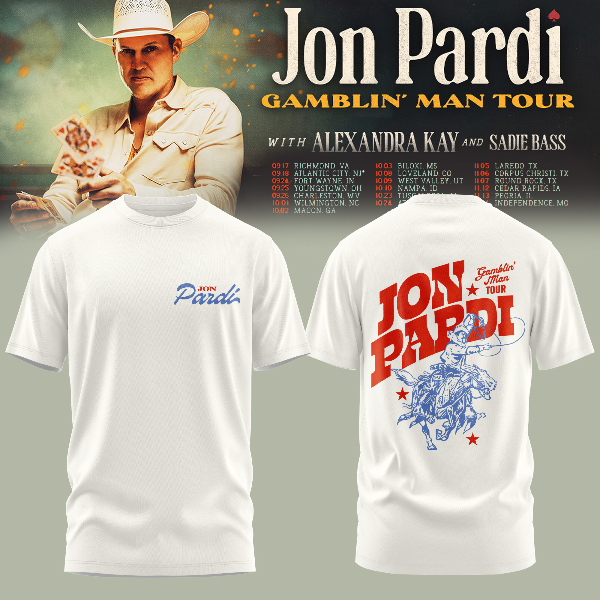 Gamblin Man Tour 2026 Signature Fan Graphic Tee