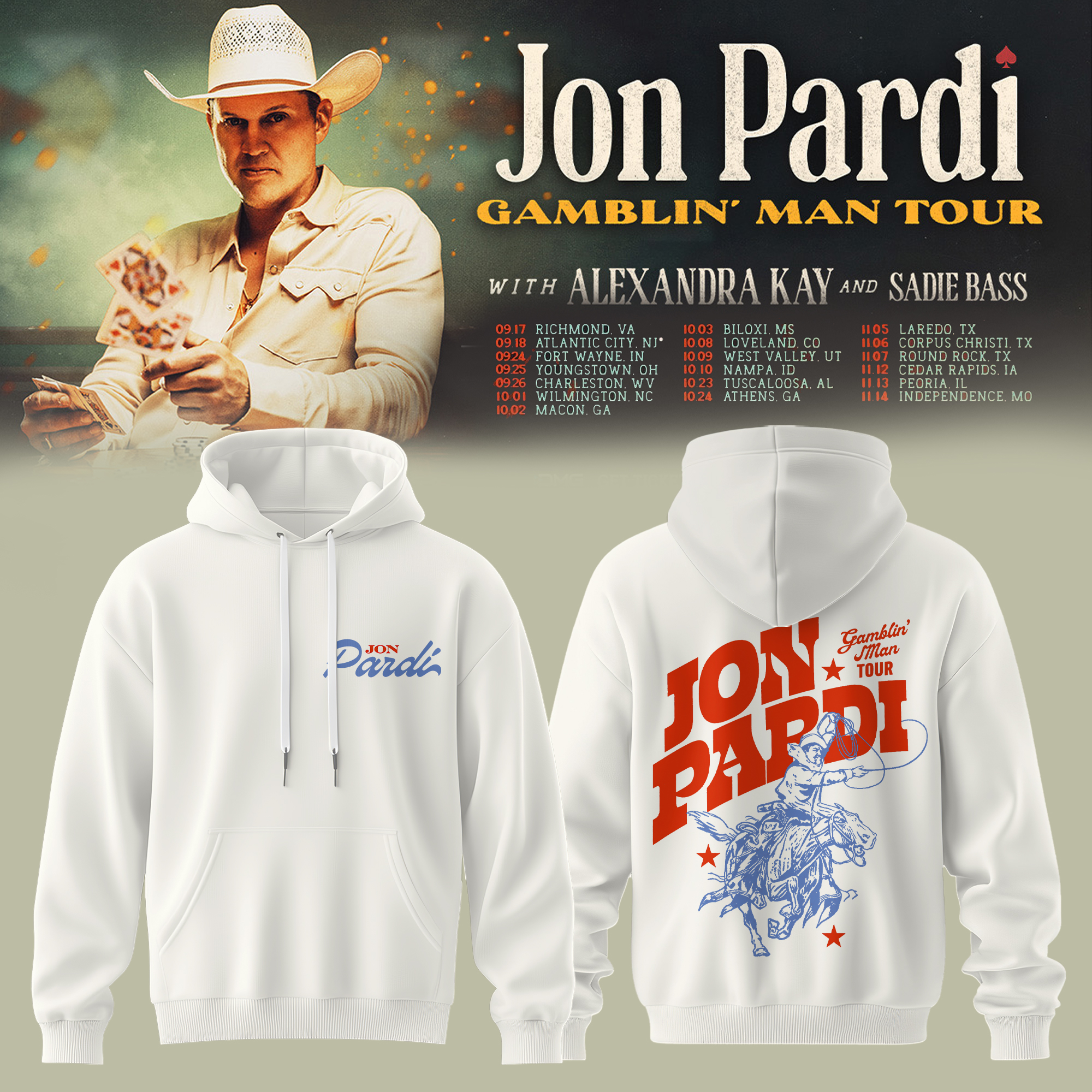 Gamblin Man Tour 2026 Signature Fan Hoodie