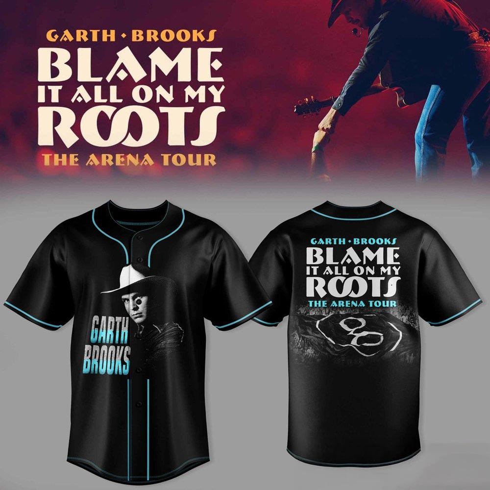 Garth Brooks Blame It All On My Roots The Arena Tour Baseball Jersey Country Music Concert Fan Apparel 2 - Unicasport Garth Brooks Blame It All On My Roots The Arena Tour Baseball Jersey Country Music Concert Fan Apparel