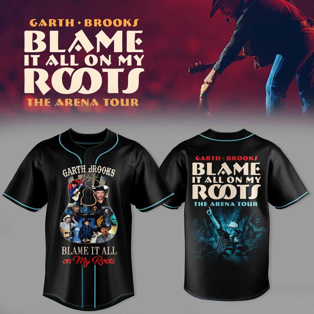 Garth Brooks The Arena Tour Blame It All On My Roots Baseball Jersey Country Music Fanwear 1 - Unicasport Garth Brooks The Arena Tour Blame It All On My Roots Baseball Jersey Country Music Fanwear