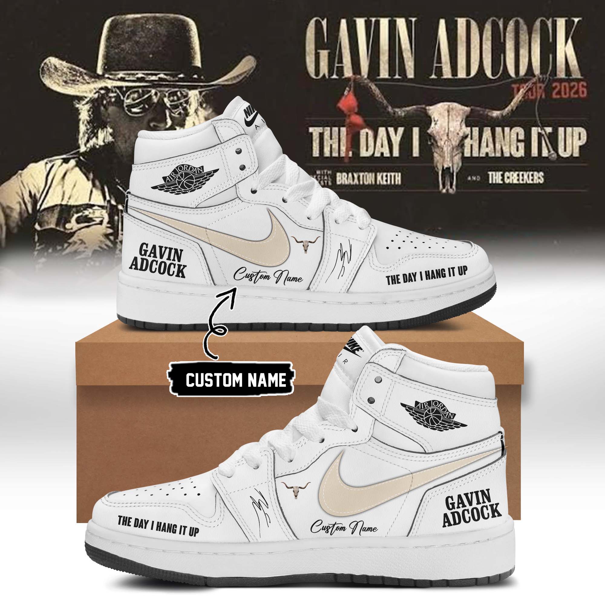 Gavin Adcock The Day I Hang It Up Tour 2026 Exclusive Signature Sneakers