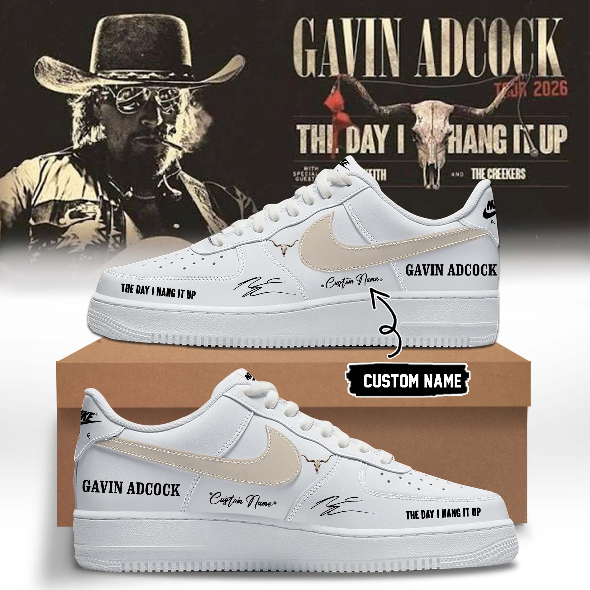 Gavin Adcock The Day I Hang It Up Tour 2026 Premium Concert Sneakers