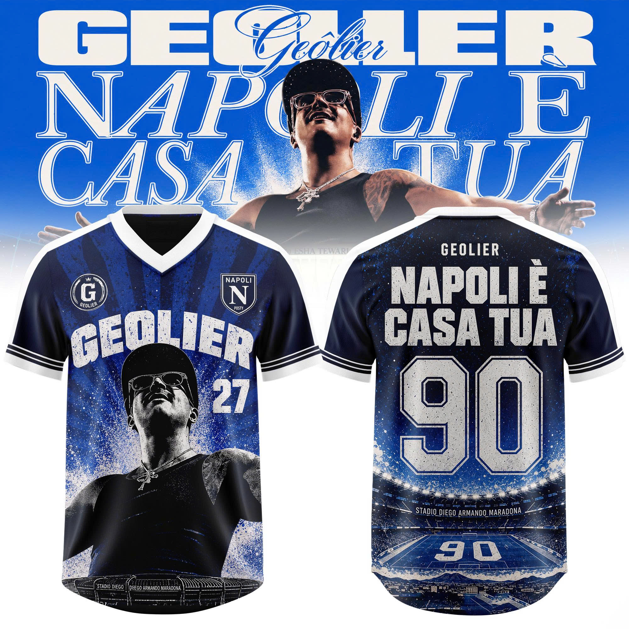 Geolier Napoli Ãˆ Casa Tua 2027 Premium Fan Baseball Jersey