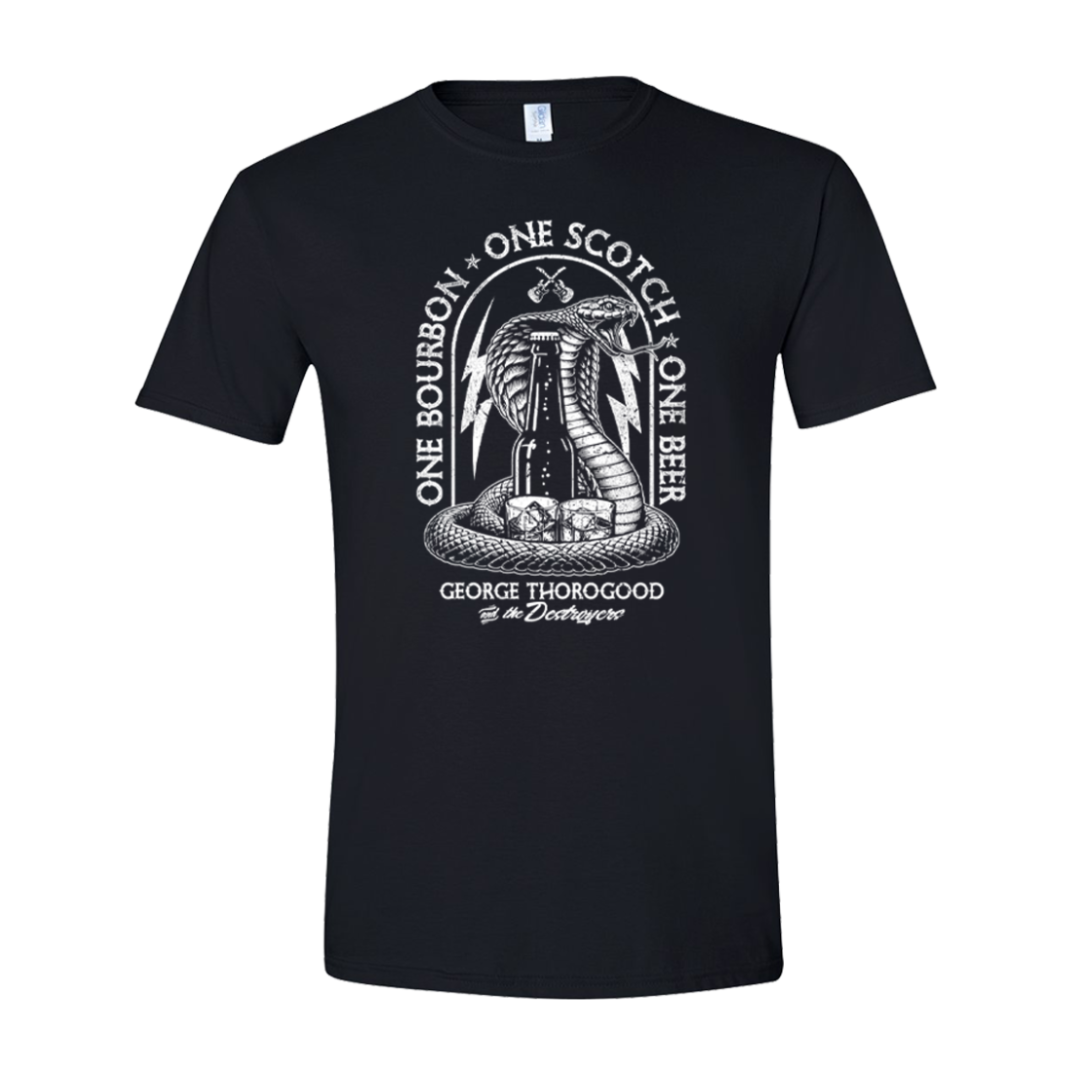 George Thorogood One Bourbon One Scotch One Beer Graphic Tee, Album Merch