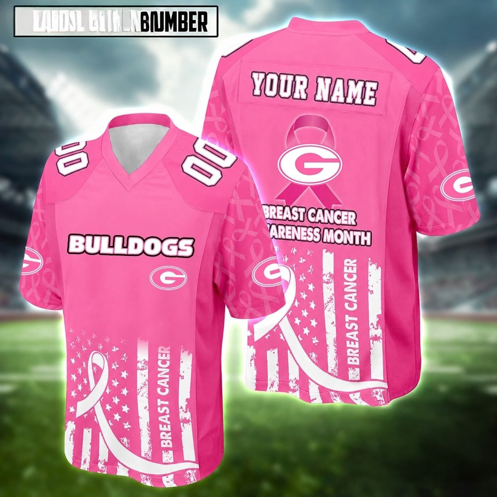 Georgia Bulldogs Breast Cancer Awareness Month 2026 Football Jersey 1 - Unicasport Georgia Bulldogs Breast Cancer Awareness Month 2026 Football Jersey