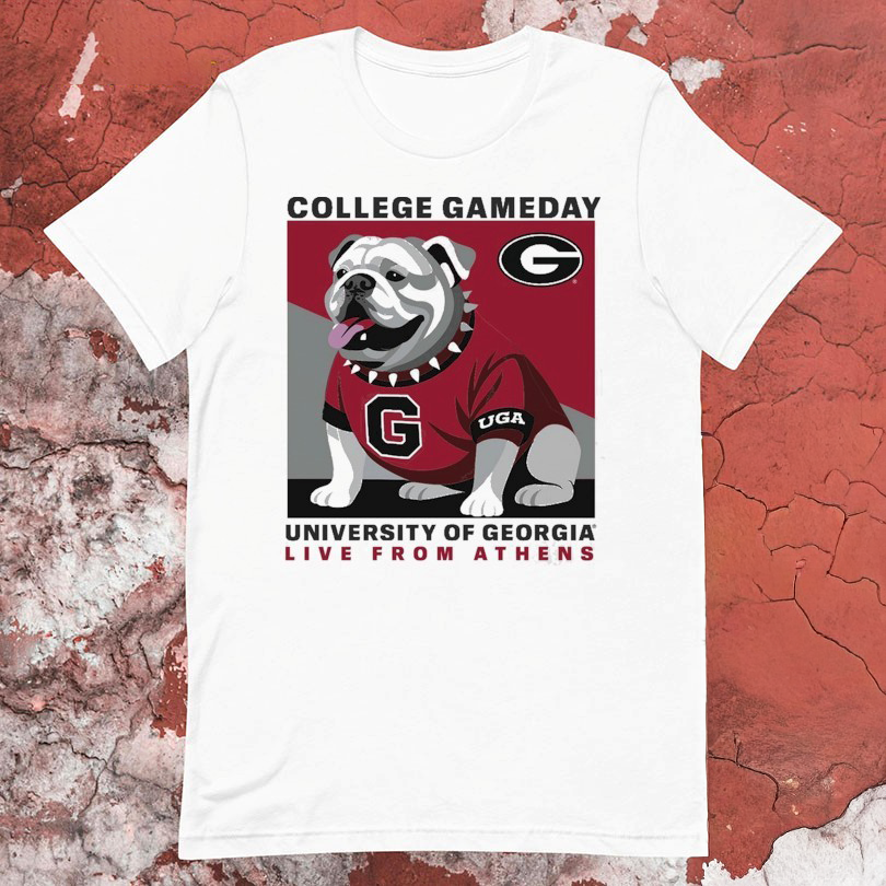 Georgia Bulldogs College Gameday University Live From Athens 2025 UGA Mascot Tshirts