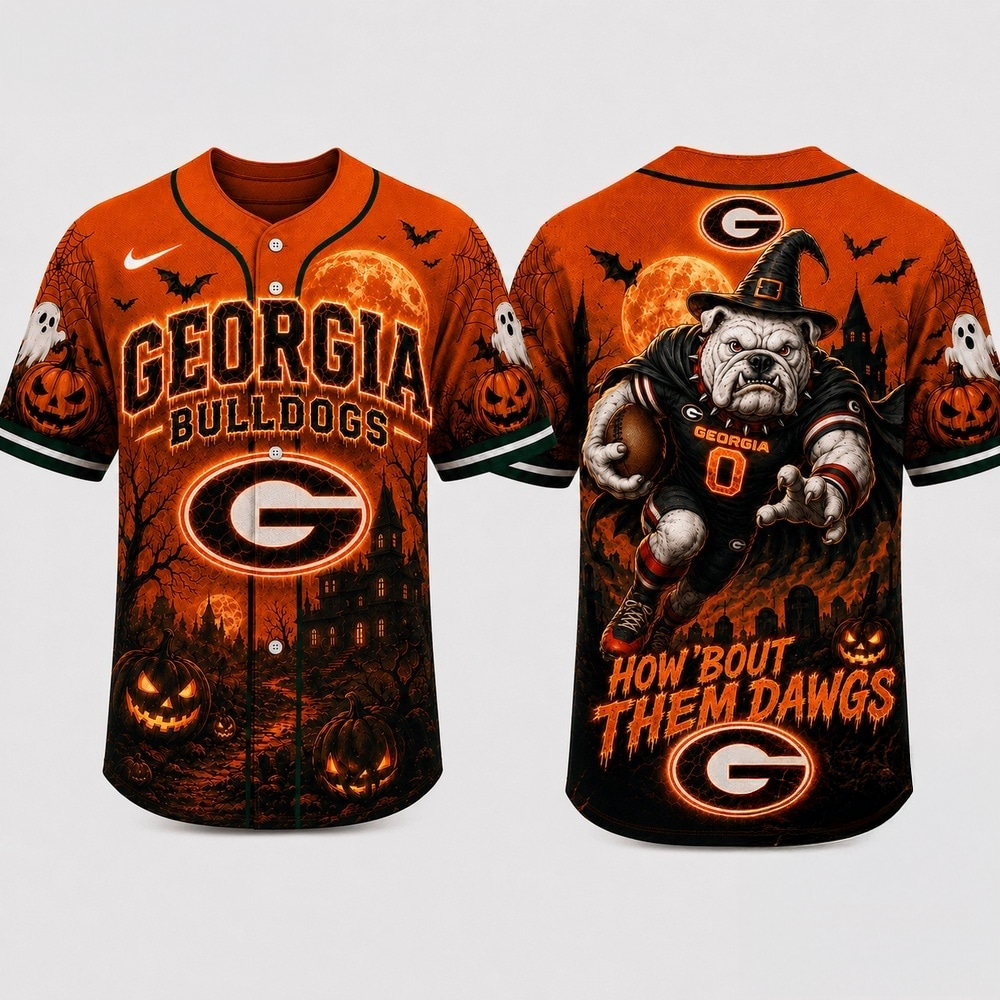 Georgia Bulldogs NCAA Haunted Night Halloween Baseball Jersey
