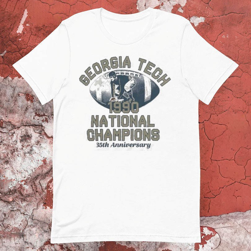 Georgia Tech Yellow Jackets 1990 National Champions 35th Anniversary Tshirts