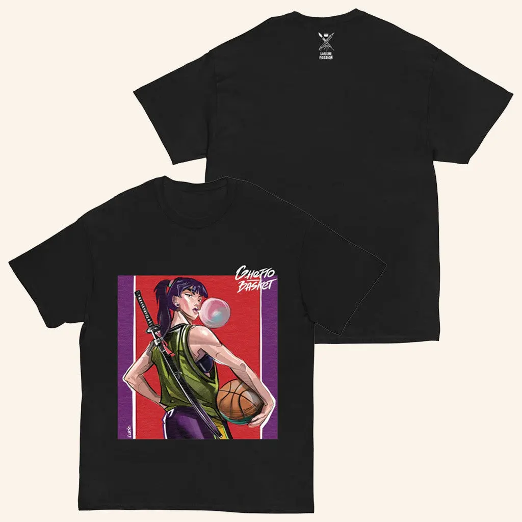Ghetto Merch Ghetto Basket Samurai Girl TShirt Gifts For Girlfriend