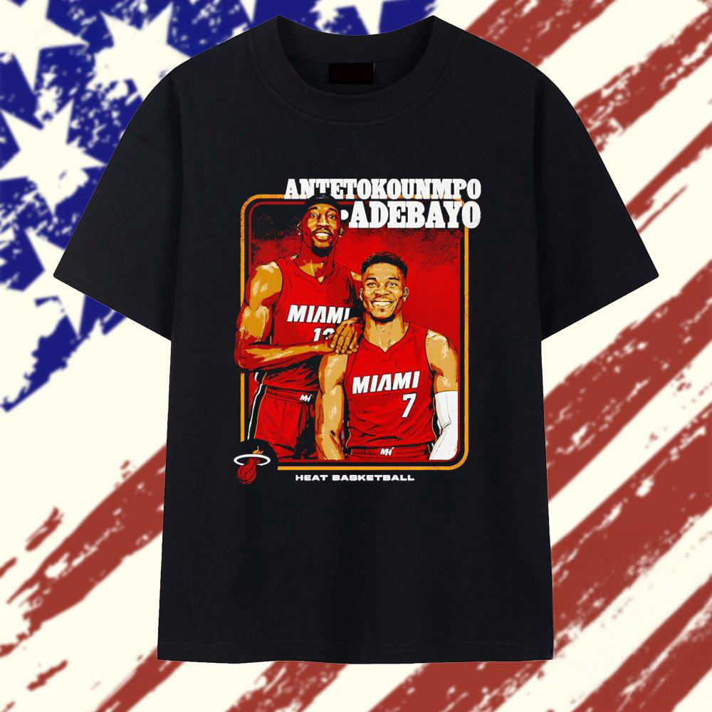 Giannis Antetokounmpo Bam Adebayo Miami Heat Step Brothers Basketball T Shirt Fan Apparel