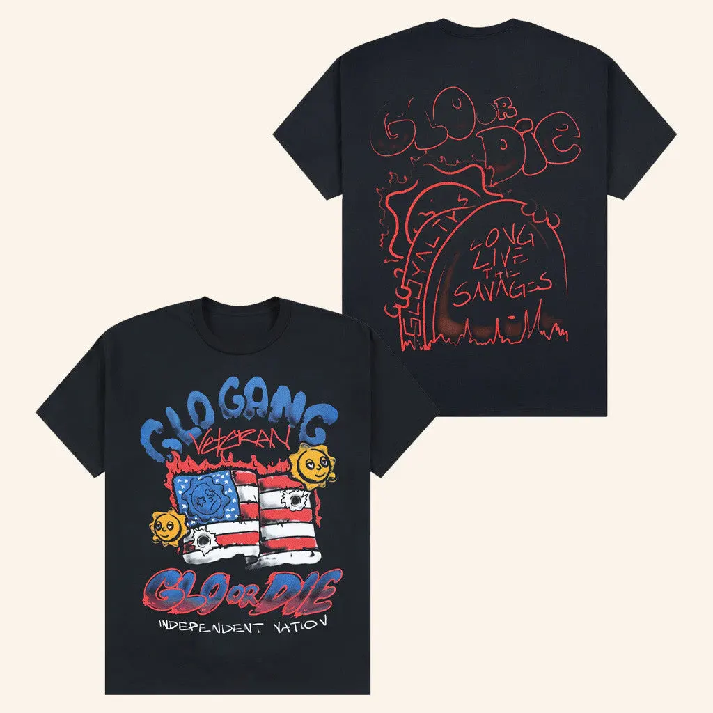 Glo Gang Worldwide Merch Glo Or Die Veteran TShirt Gifts For Veterans