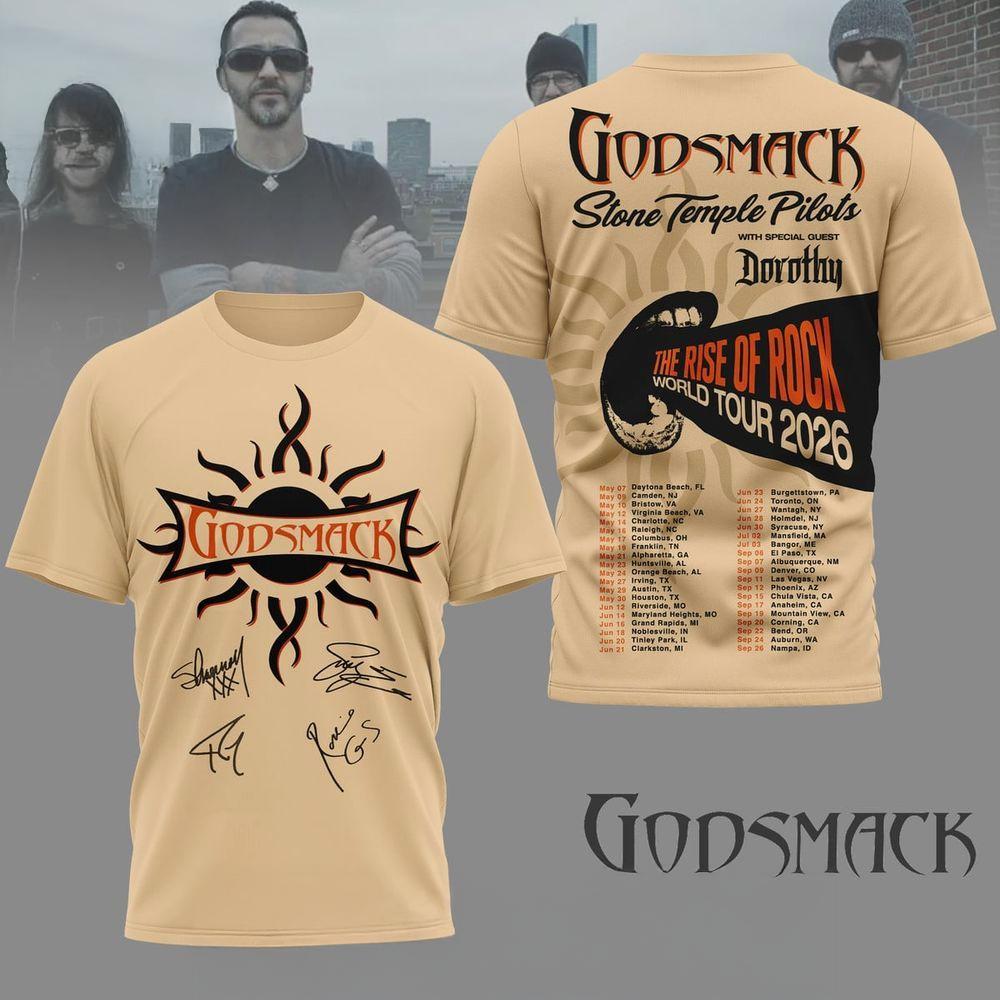 Godsmack The Rise Of Rock World Tour 2026 TShirt