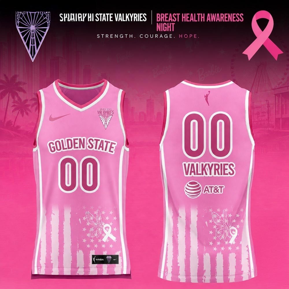 Golden State Valkyries 2026 WNBA Breast Health Awareness Night Limited Edition Basketball Jersey 1 - Unicasport Golden State Valkyries 2026 WNBA Breast Health Awareness Night Limited Edition Basketball Jersey