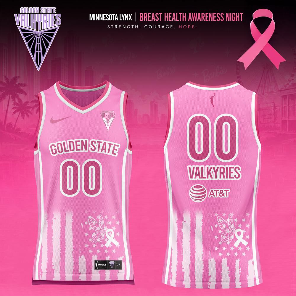 Golden State Valkyries Breast Health Awareness Night 2026 Custom Basketball Jersey 2 - Unicasport Golden State Valkyries Breast Health Awareness Night 2026 Custom Basketball Jersey
