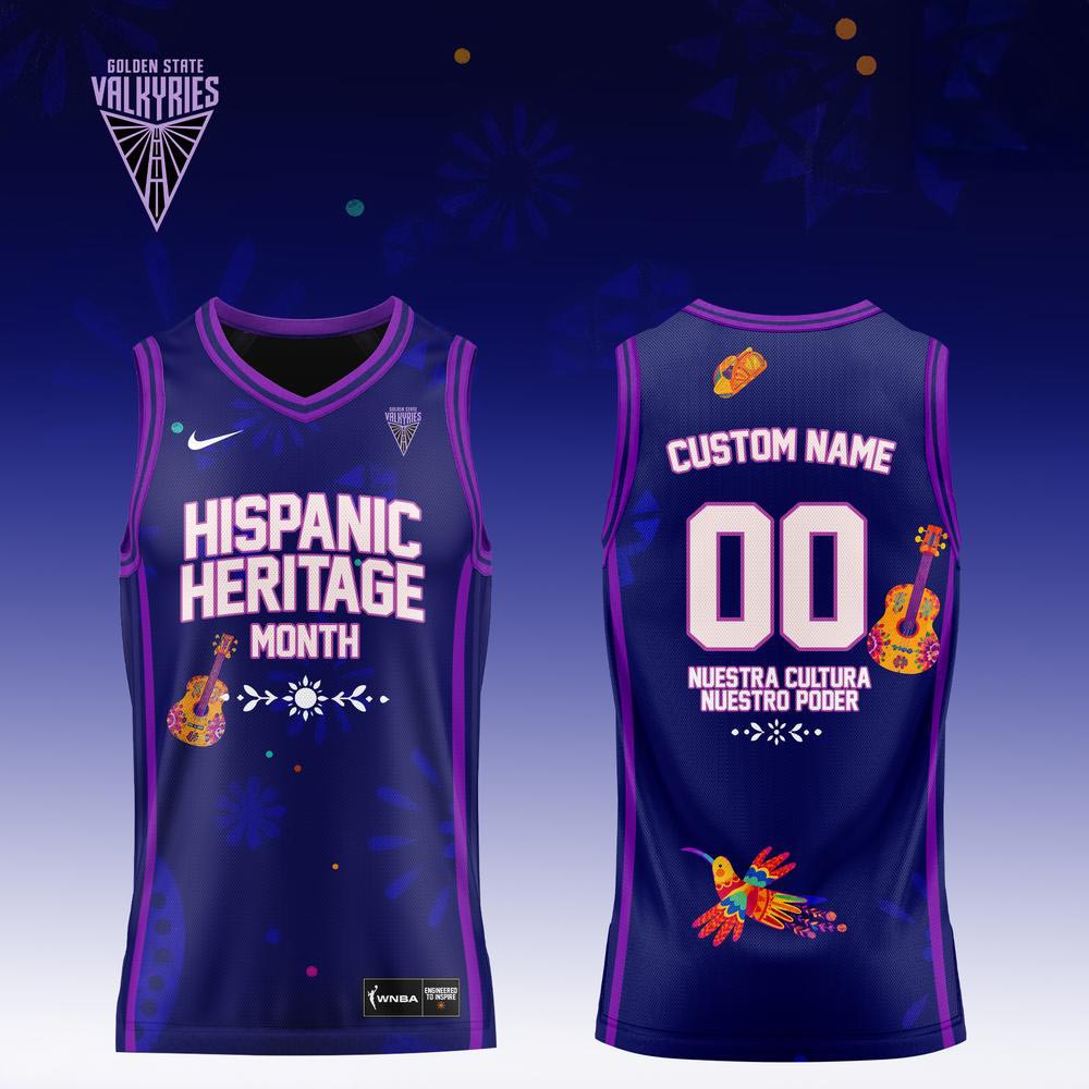 Golden State Valkyries Hispanic Heritage Month Basketball Jersey Custom Name & Number Purple Sleeveless Jersey 2 - Unicasport Golden State Valkyries Hispanic Heritage Month Basketball Jersey Custom Name & Number Purple Sleeveless Jersey