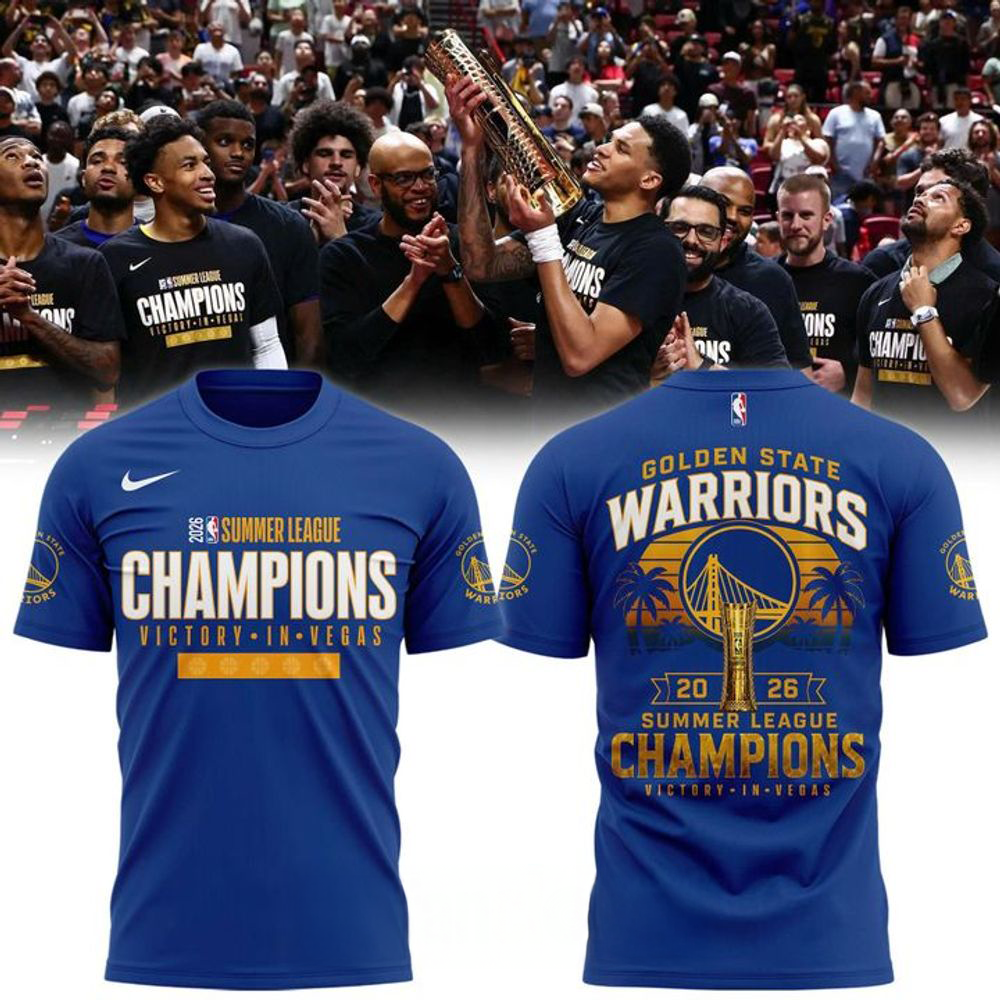 Golden State Warriors 2026 NBA Summer League Champions Blue Graphic T Shirt
