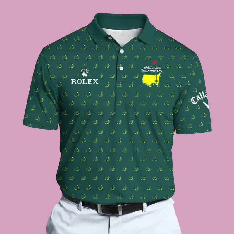 Golf 2026 Masters Tour Green Signature Pattern AOP Polo Shirt Gift For Golfers