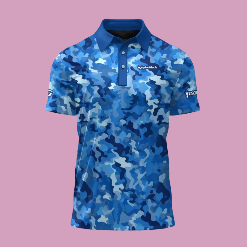 Golf 2026 Open Blue Camo Performance AOP Polo Shirt Gift For Men