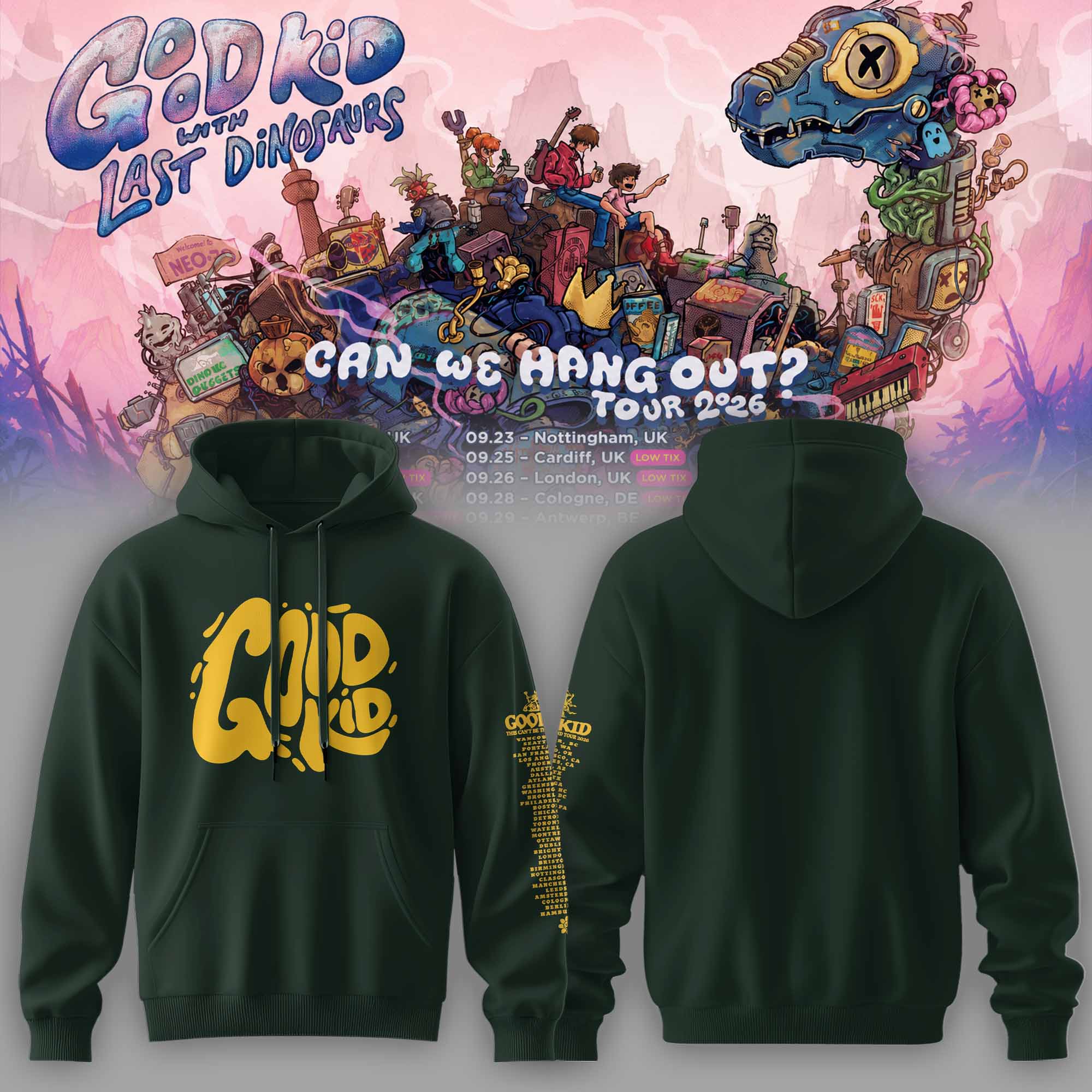 Good Kid x Last Dinosaurs Can We Hang Out Tour 2026 Collector Edition Fan Hoodie