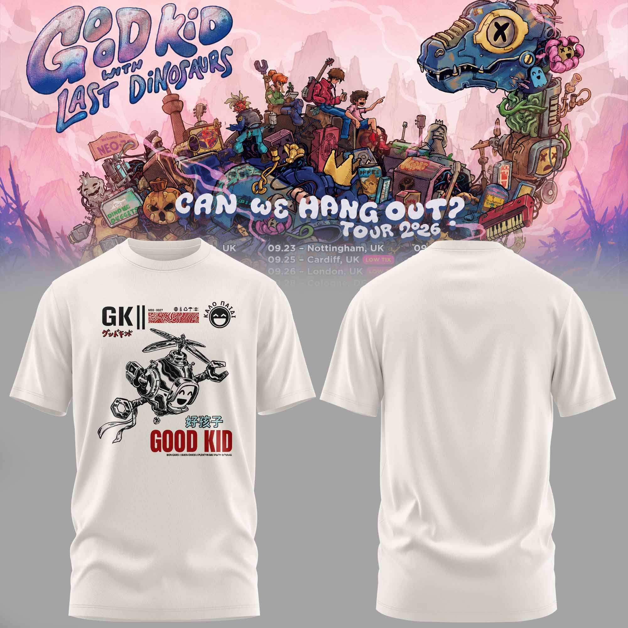 Good Kid x Last Dinosaurs Can We Hang Out Tour 2026 Premium Concert Graphic Tee