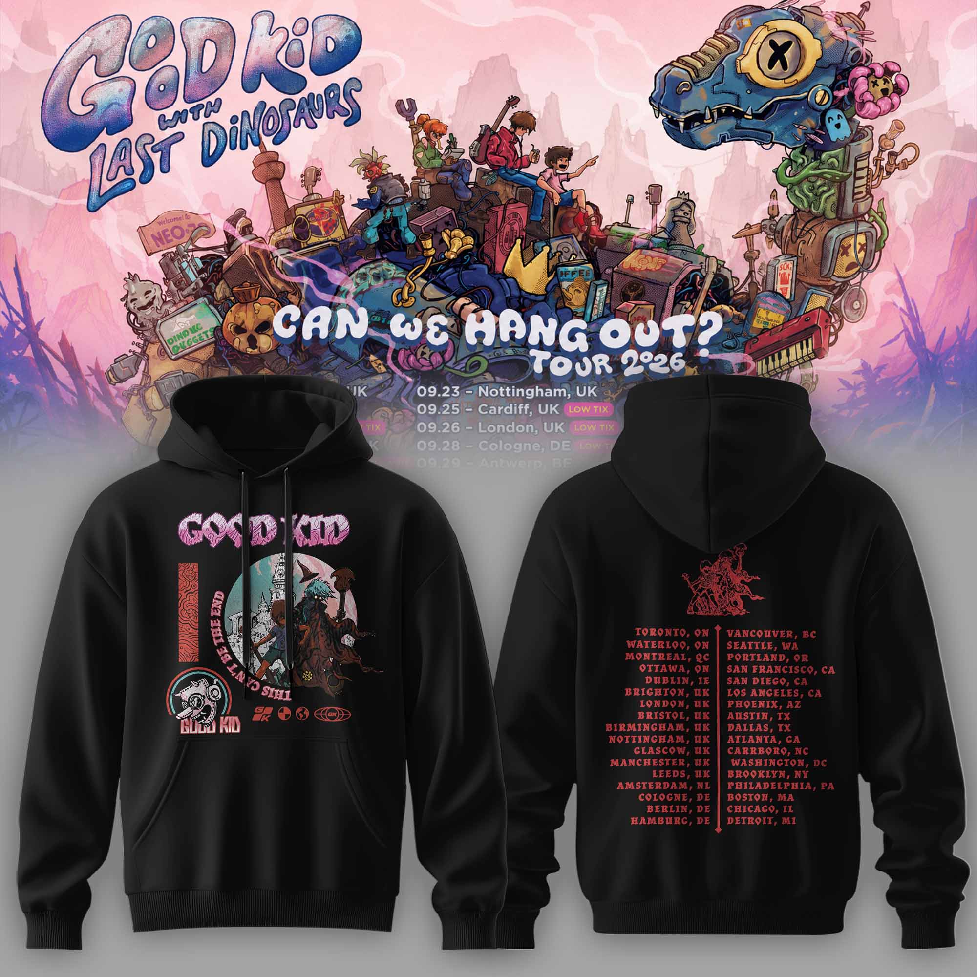 Good Kid x Last Dinosaurs Can We Hang Out Tour 2026 Premium Concert Hoodie