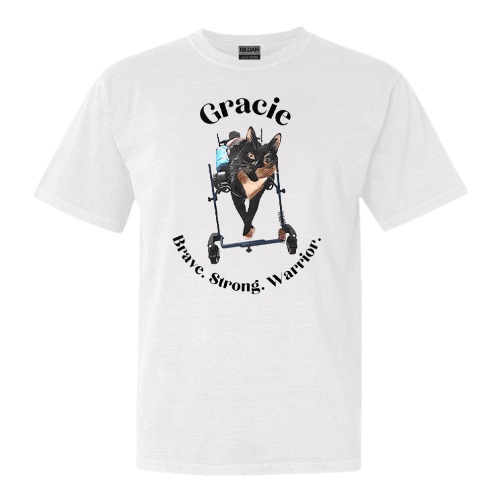 Gracie Cat Brave Strong Warrior TShirt Funny Cat Tee Retro Gift for Him