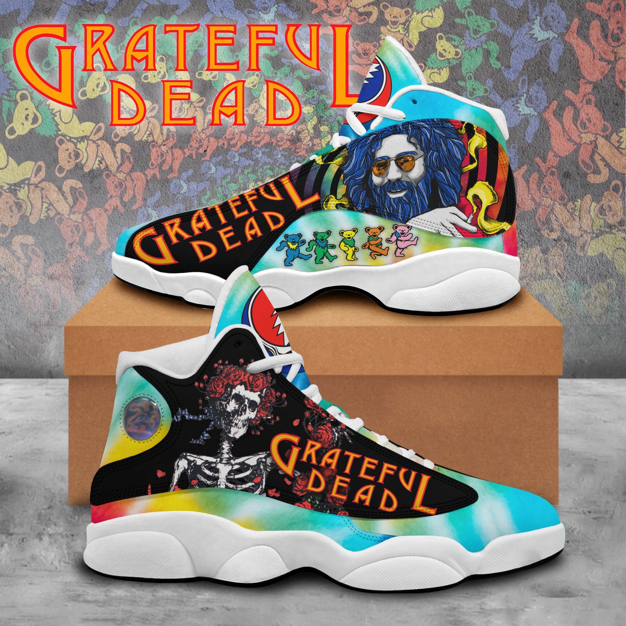 Grateful Dead AJ13 Sneakers Shoes