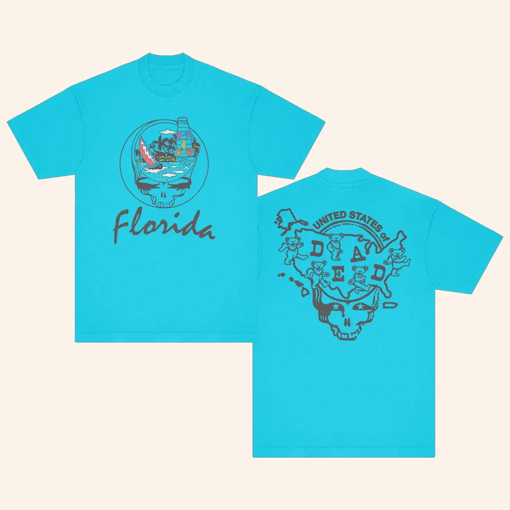Grateful Dead Merch Florida United States Of Dead TShirt Gifts For Dad