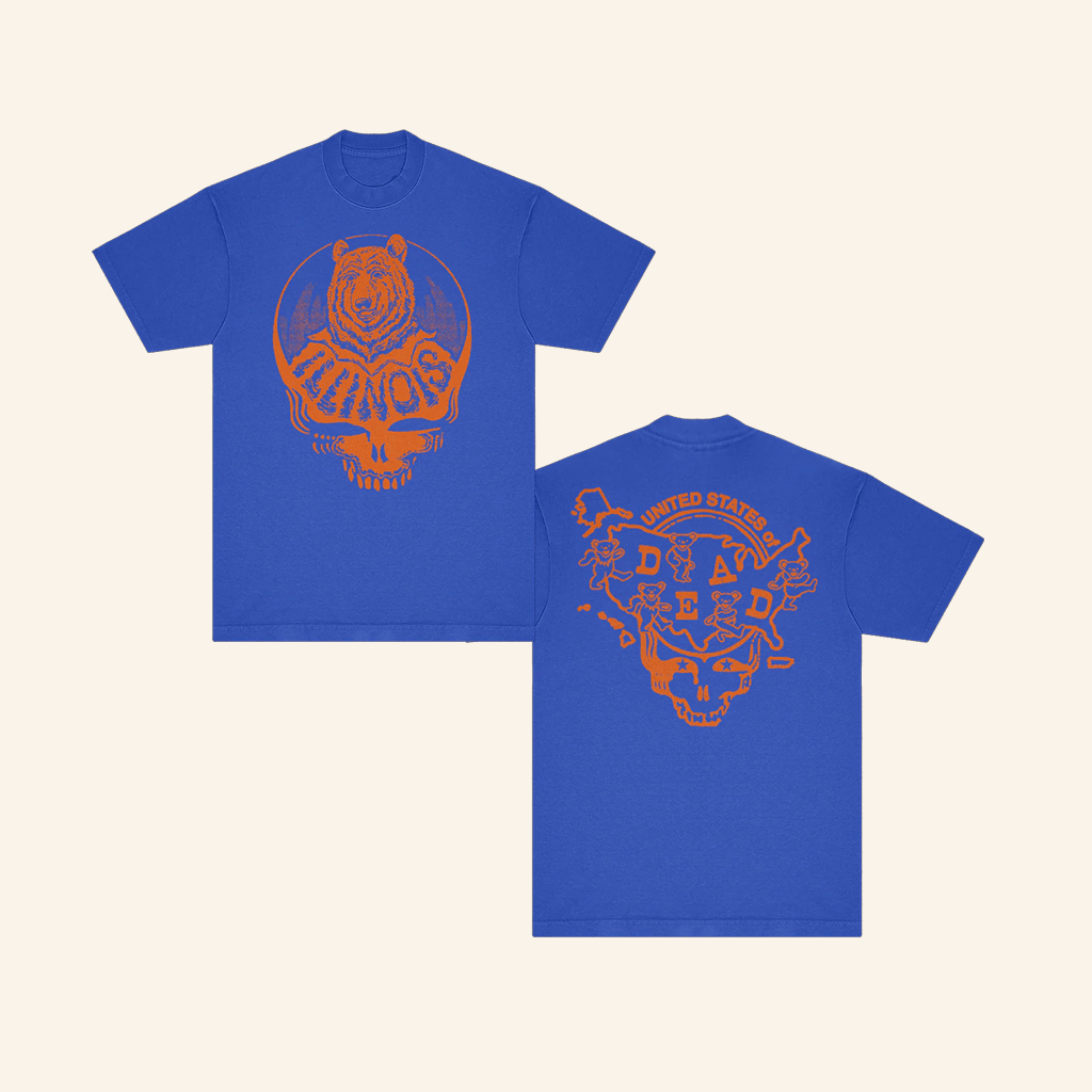 Grateful Dead Merch Illinois United States Of Dead TShirt Gifts For Dad