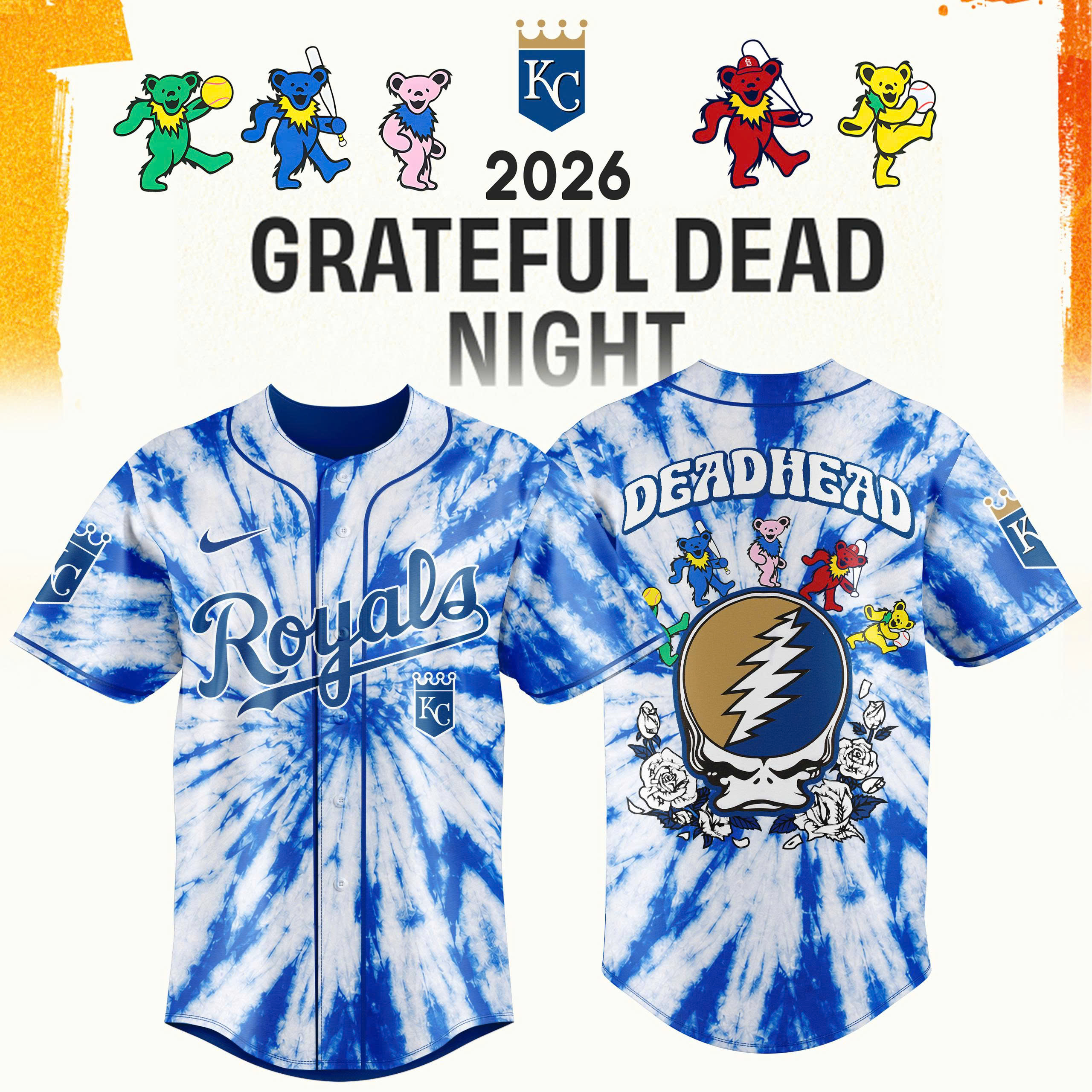 Grateful Dead Night x MLB 2026 Premium Collector Baseball Jersey