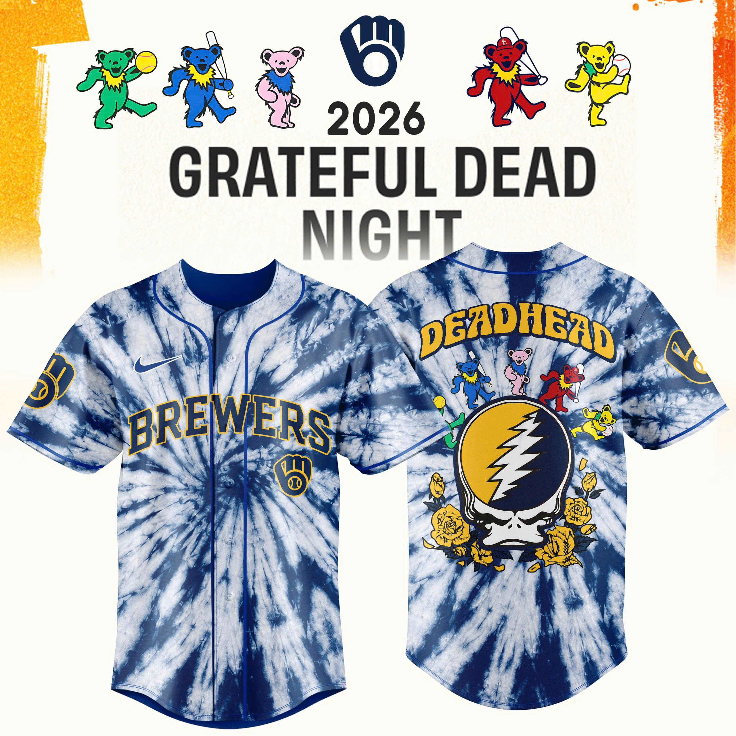Grateful Dead Night x MLB 2026 Signature Sports Jersey