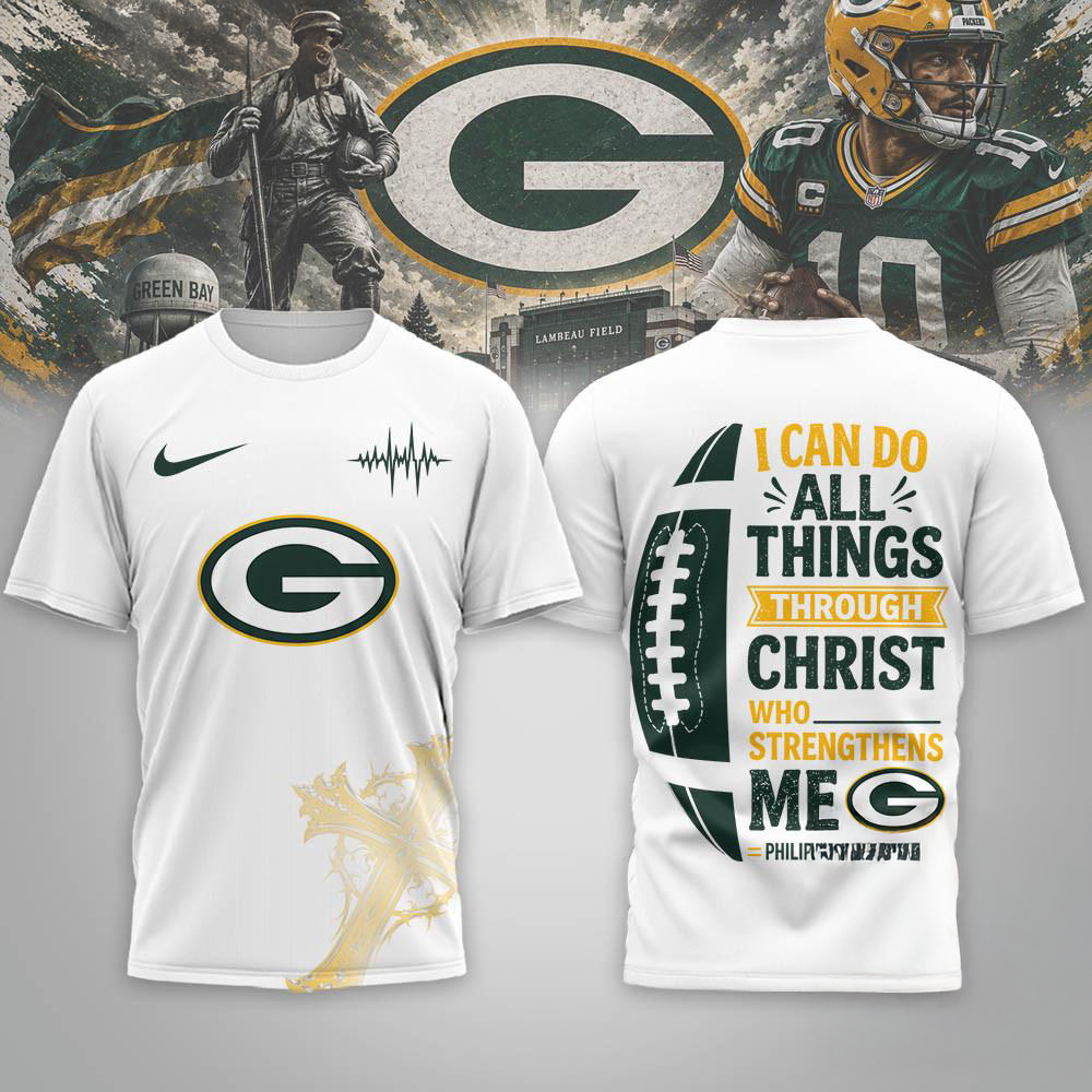 Green Bay Packers Christ Strengthens Me Limited 3D Graphic Shirt