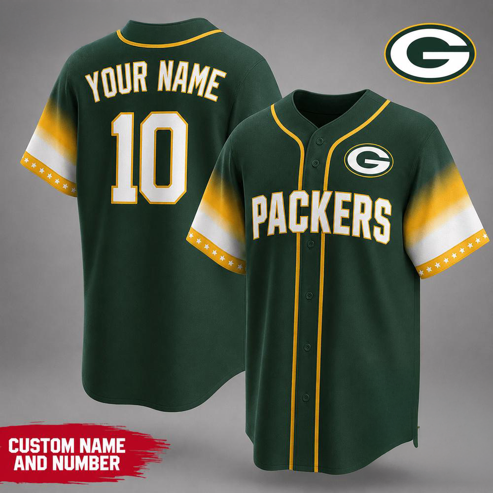 Green Bay Packers NFL Team Pride Premium Baseball Jersey