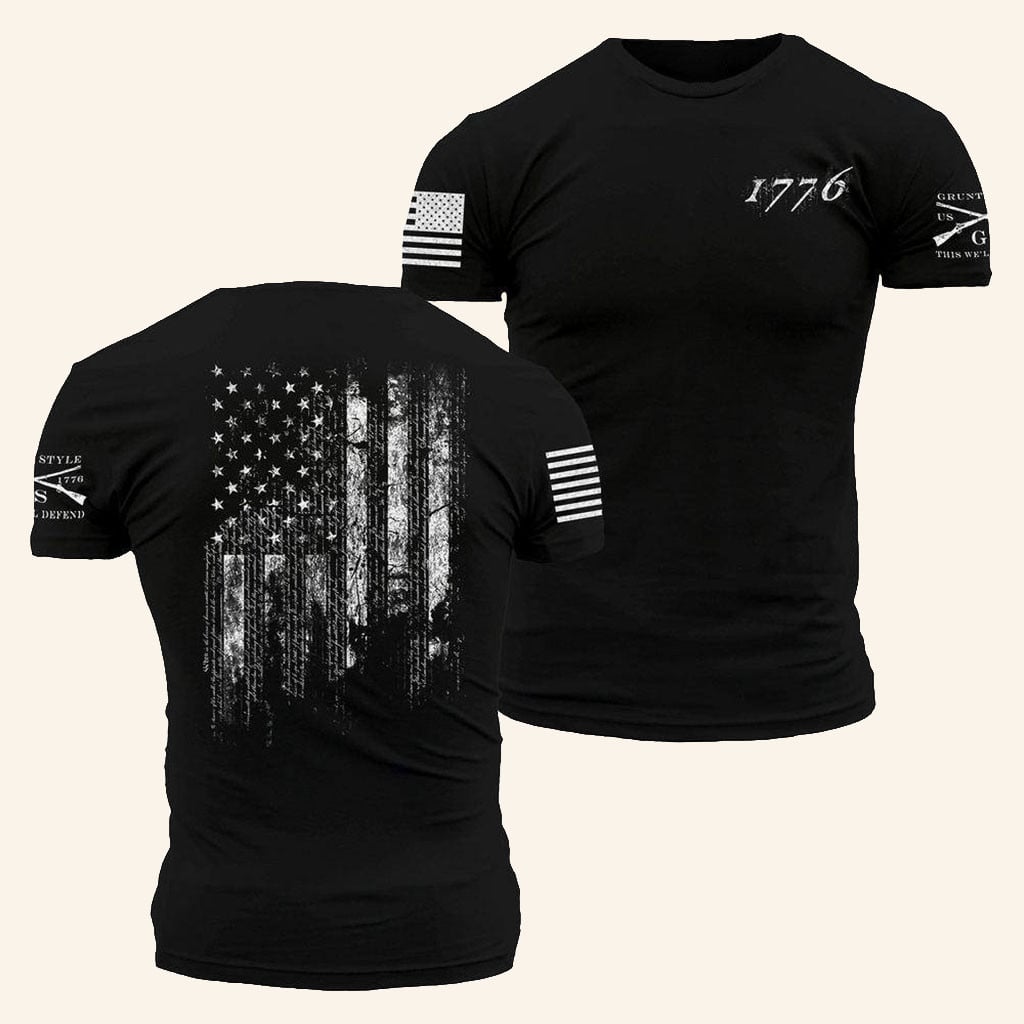 Grunt Style Merch 1776 Flag TShirt 2026 Grunt Style Shirts Patriotic Gifts For Men