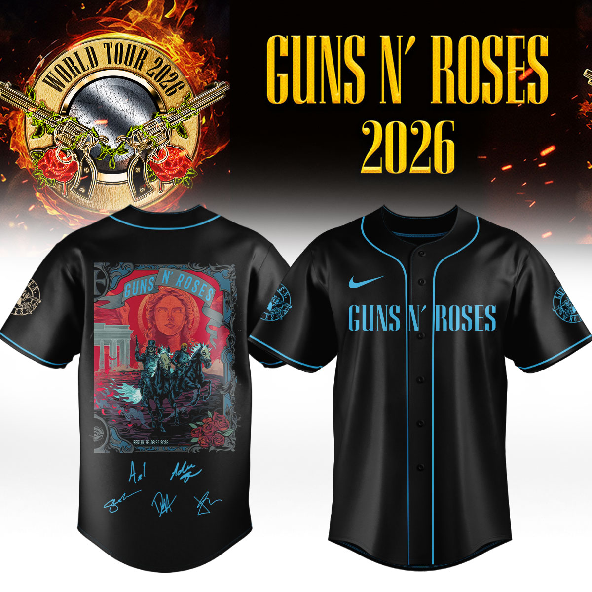 Guns N Roses Collector Edition Baseball Jersey