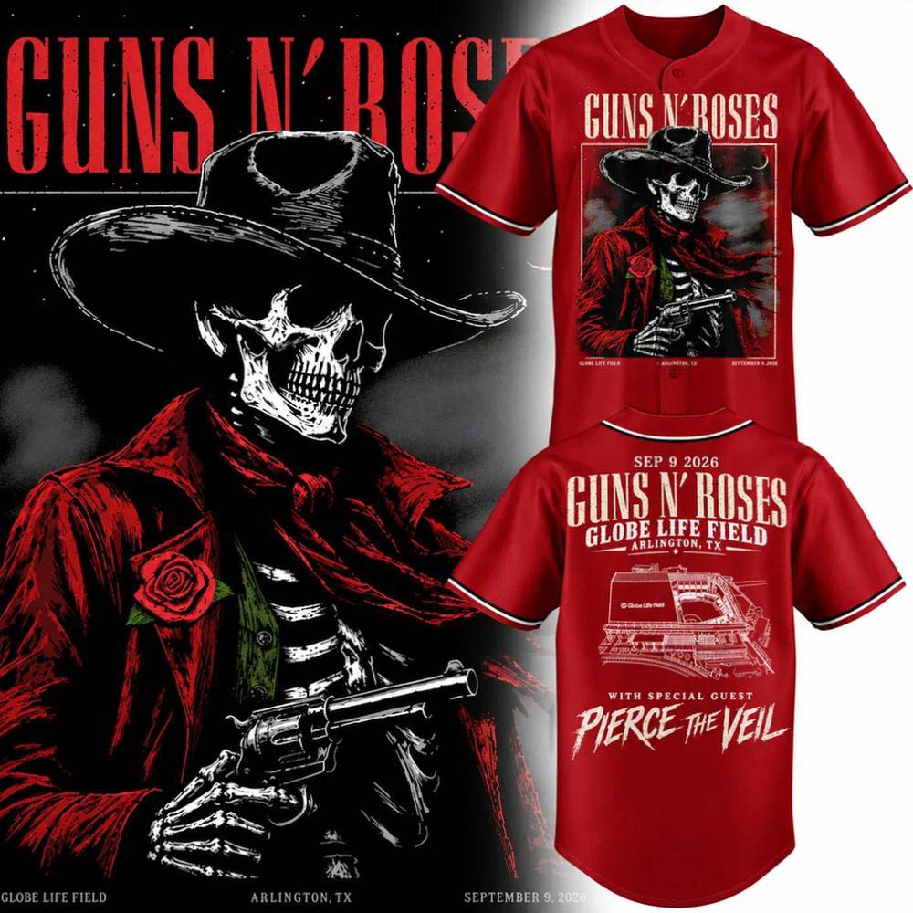 Guns N Roses Globe Life Field 2026 Tour Baseball Jersey Fan Collection 1 - Unicasport Guns N Roses Globe Life Field 2026 Tour Baseball Jersey Fan Collection
